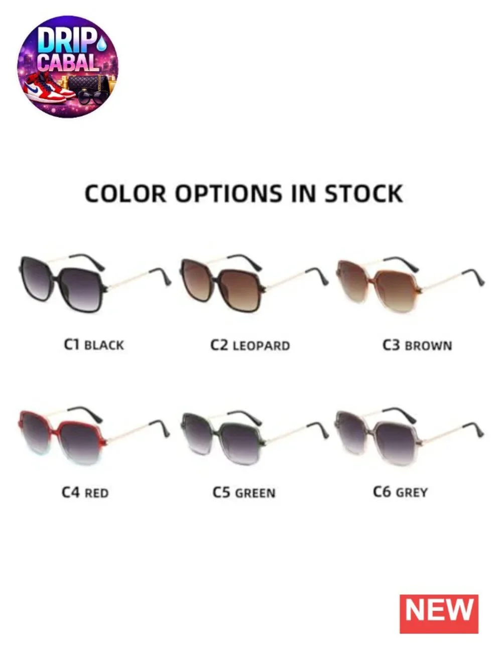 Retro Square Sunglasses Unisex Oversized Gradient UV400 Metal Frame Shades